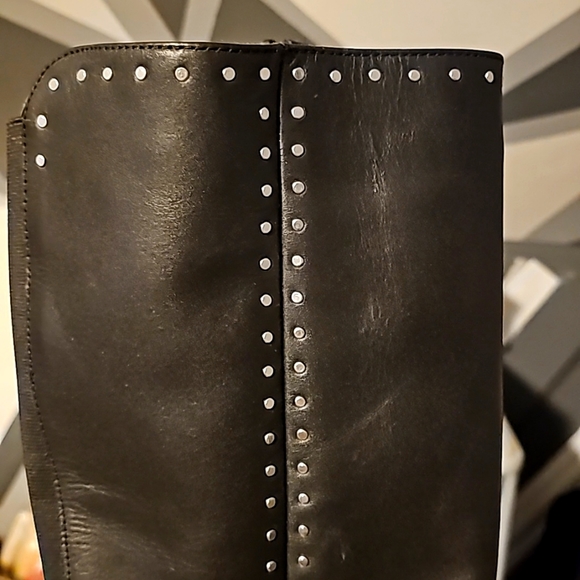 New Via Roma Designer Boots, Sz 8.5, Black, Side Studs, Genuine Leather, Side Zi - Picture 8 of 13